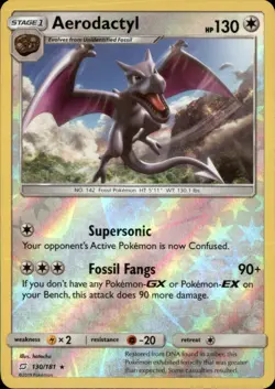 Aerodactyl 130/181 Rare Team Up Pokemon Reverse Holo NM - Image 1