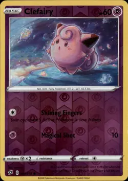 Clefairy 074/192 Common Rebel Clash Pokemon Reverse Holo NM - Image 1