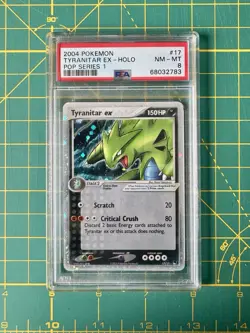 2004 Pokemon - Tyranitar EX #17 Holo Ultra-Rare Pop Series 1 - PSA 8 - Image 1