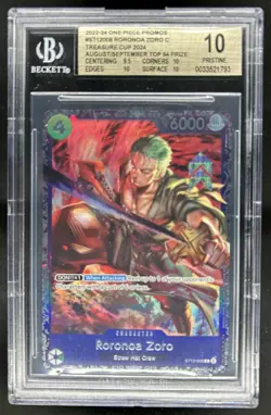 2022-24 One Piece Promos Roronoa Zoro Treasure Cup Top Prize #ST12008 BGS 10 - Image 1