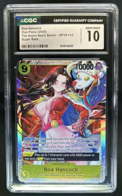 2026 One Piece Azure Sea's Seven Boa Hancock Super Rare #OP14-112 CGC 10 - Image 1