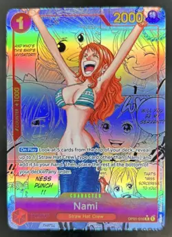 2024 One Piece The Best Nami Rare Manga Alt Art #OP01-016 - Image 1
