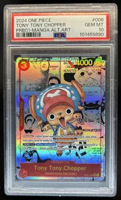 2024 One Piece Tony Tony.Chopper Super Rare Manga Alt Art #EB01-006 PSA 10 - Image 1