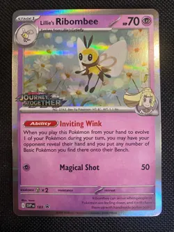 Lillie's Ribombee SVP 183 Pokemon Journey Together Prerelease Stamped Promo - Image 1