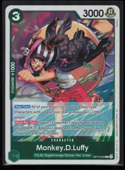 Monkey.D.Luffy OP14-034 One Piece The Azure Sea's Seven Rare Near Mint - Image 1