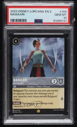 2023 Disney Lorcana - Rise of the Floodborn 2 Namaari Morning Mist PSA 10 GEM MT - Image 1
