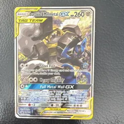 Pokemon Lucario & Melmetal GX TAG TEAM Promo Holo SM192 Basic Metal TCG Card - Image 1