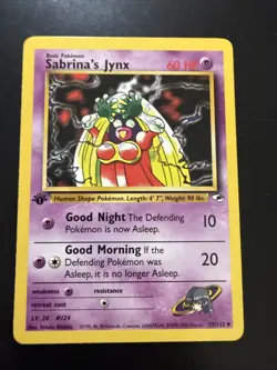 SABRINA'S JYNX 1st Edition POKEMON Gym Heroes 2000 Trading Card 59/132 TCG - Image 1
