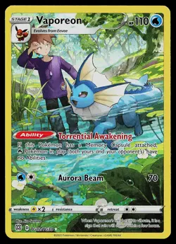 Pokemon Card - Vaporeon Brilliant Stars TG02/TG30 Ultra Rare - Image 1