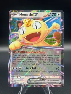 Meowth EX 062/088 Double Rare Holo Pokemon Card NM Scarlet & Violet - Image 1