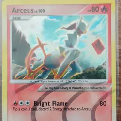 Pokemon Arceus Arceus AR3 Holo Rare 80 HP Bright Flame Pokemon Card 2009 English - Image 1