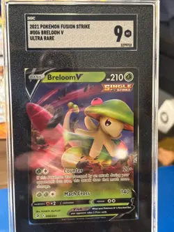 Pokemon Breloom V 006/264 Fusion Strike SGC 9 Mint Ultra Rare Graded Card - Image 1