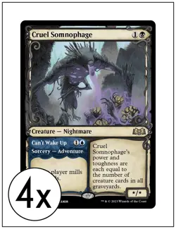 4x Cruel Somnophage, Showcase Art Magic, MTG NM - Image 1