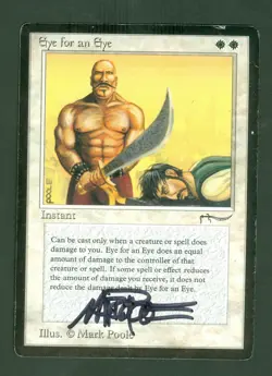 EYE FOR AN EYE Arabian Nights uncommon Magic the Gathering MP Hand Signed - Image 1
