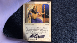 KING SULEIMAN Arabian Nights rare Magic the Gathering Unplayed NM Hand Signed - Image 2