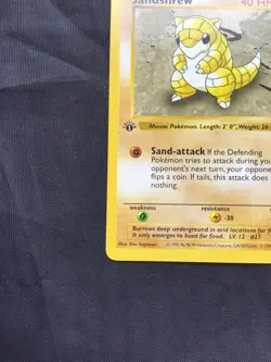 Pokemon Cards: Base Set 1st Edition Common: Sandshrew 62/102 - Image 5