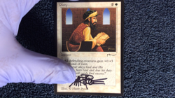 PIETY (dark) Arabian Nights Magic the Gathering Unplayed NM Hand Signed - Image 2