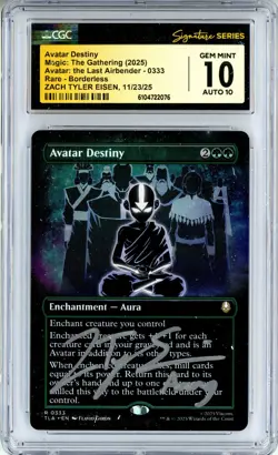 CGC GEM MINT 10 Auto 10 Zach Tyler Eisen Avatar Destiny (Borderless) ATLA 0333 - Image 1
