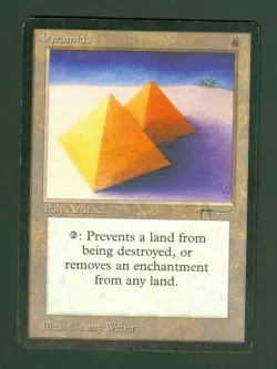 PYRAMIDS Arabian Nights rare Magic the Gathering Moderate to Heavy play - Image 1
