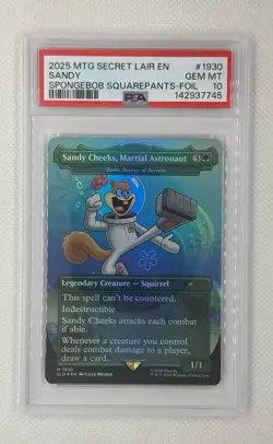 2025 MTG SECRET LAIR EN SANDY SPONGEBOB SQUAREPANTS-FOIL #1930 PSA 10 GEM MINT - Image 1
