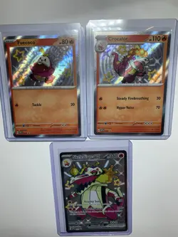 Pokemon Fuecoco EX, Crocalor, Skeledirge EX SVP Holo Promo Card Lot (3 Cards) - Image 1