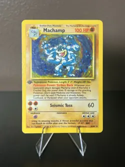 Pokemon Machamp 8/102 1st Edition Holo Rare Base Set LP WotC 1999 - Image 3