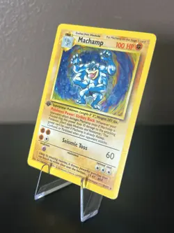 Pokemon Machamp 8/102 1st Edition Holo Rare Base Set LP WotC 1999 - Image 4