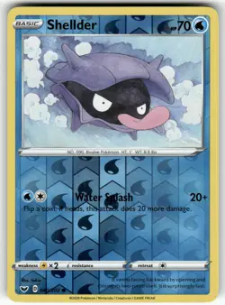 Shellder SWSH01: Sword & Shield Base Set Common,Reverse Holo Pokemon Near Mint - Image 1