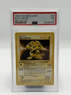 Pokemon TCG Electabuzz Base Set Shadowless 1st Edition PSA 7 20/102 English - Image 1