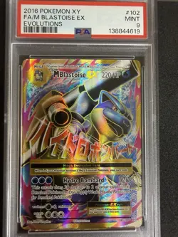 Pokemon TCG: 2016 M Blastoise EX (Full Art) 102/108 Evolutions Holo PSA 9 - Image 1
