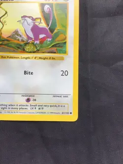 Pokemon Cards: Base Set 1st Edition Common: Rattata 61/102 - Image 4