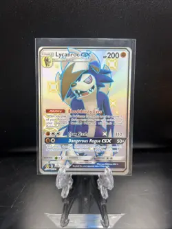 Pokemon Lycanroc GX SV66/SV94 Hidden Fates Shiny Vault Full Art Holo Rare - Image 1