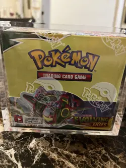 Pokemon: Evolving Skies Booster Box Sealed w/ Acrylic Case - Image 1