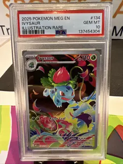Pokemon TCG Ivysaur Illustration Rare Mega Evolution 134/132 PSA 10 Gem Mint - Image 2