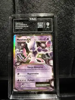 Pokemon Mewtwo EX 52/108 Evolutions Ultra Rare Holo TAG Graded 9 - Image 1
