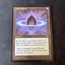 MTG Lotus Petal Magic the Gathering Artifact 1997 Card April Lee - Image 1
