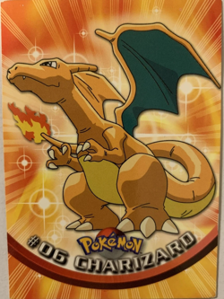 Topps Charizard 06 NON- Holo Blue Label TV Animation Pokemon Card LP - Image 1