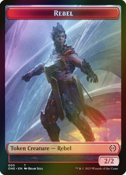 MTG Rebel // Cat Foil ** Phyrexia: All Will Be One Tokens ** English (NM) - Image 1