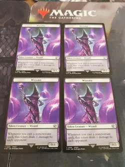 Mtg. 4x #15 Wizard / Hero Double-Sided Tokens. Final Fantasy. Nm - Image 1