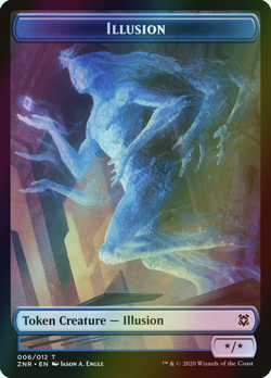 MTG Illusion Full Art Foil ** Zendikar Rising Tokens ** English (NM) - Image 1