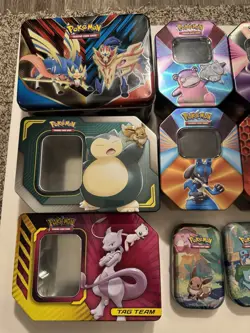 LOT OF 14 EMPTY POKEMON TCG TINS - Image 2