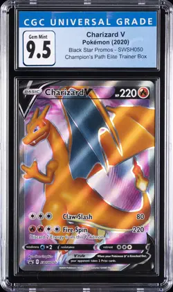 2020 POKEMON BLACK STAR PROMOS #SWSH050 CHARIZARD V CGC 9.5 - Image 1