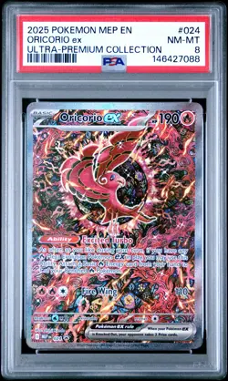 2025 POKEMON MEP EN-ME BLACK STAR PROMO #024 ORICORIO EX PSA 8 - Image 1
