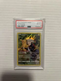 2022 Pokemon Swsh FA Pikachu Lost Origin #TG05 PSA 8 NM-MT Full Art Holo Card - Image 2