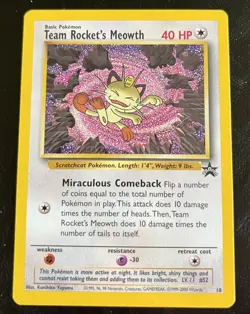Team Rocket's Meowth 18/53 WoTC Promo English Pokemon Card - Image 1