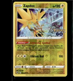Pokemon Zapdos 029/078 Pokemon Go Reverse Holo Rare 2 Card Lot - Image 1
