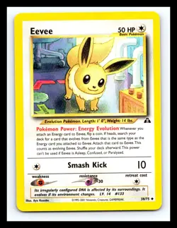💥 2001 Pokemon Neo Discovery Eevee 1st Edition #38/75 Vintage Non Holo - Image 1