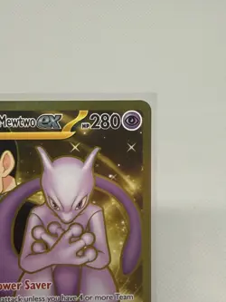 Team Rocket's Mewtwo ex 240/182 Destined Rivals Pokemon Gold Hyper Rare NM - Image 3