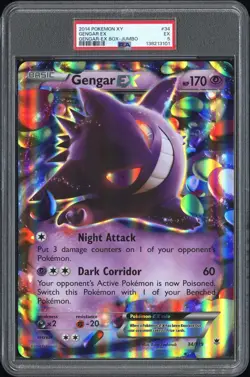 2014 POKEMON XY PHANTOM FORCES GENGAR-EX BOX-TAG #34 GENGAR EX PSA 5 - Image 1