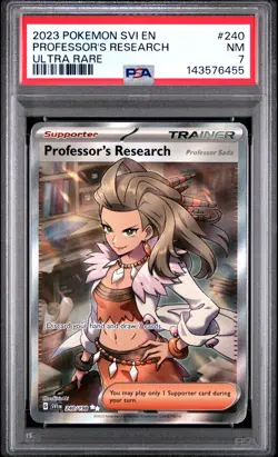 2023 POKEMON SVI EN-SCARLET & VIOLET ULTRA RARE #240 PROFESSOR'S RESEARCH PSA 7 - Image 1